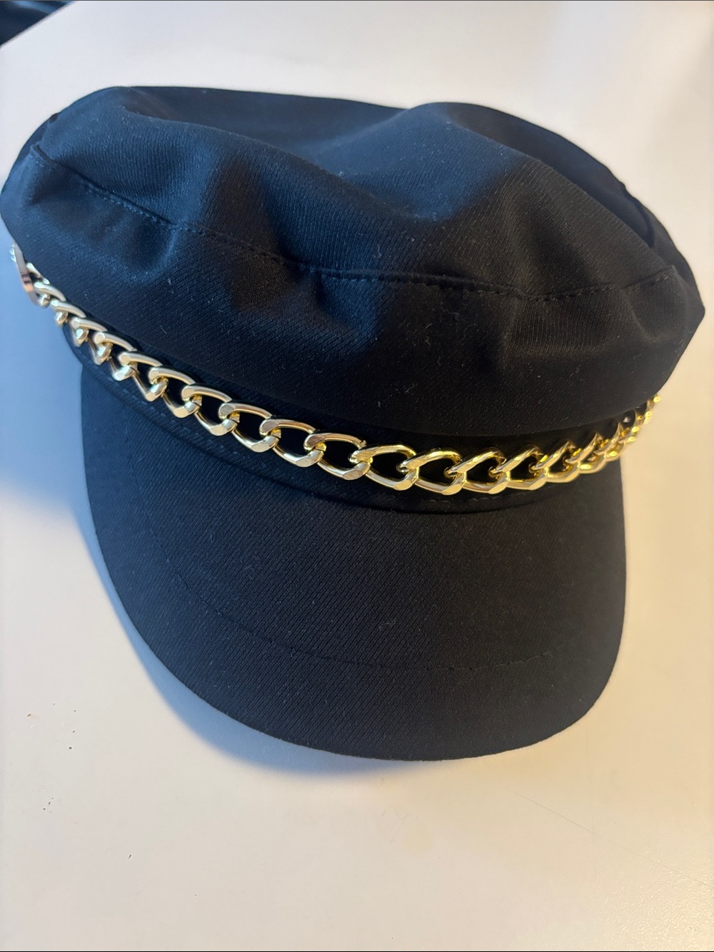 Studio F cap with gold chain accent